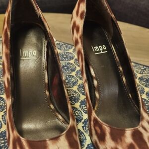 Impo Leopard Print Heels in Brown